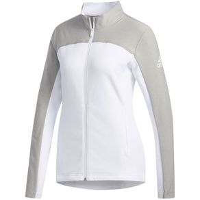 adidas Women\'s Go-To Full Zip Jacket 2126168-White/Medium Solid Gray  Size lg, white/medium solid gray