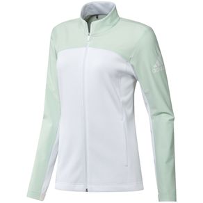 adidas Women\'s Go-To Full Zip Jacket 2126172-White/Dash Green  Size sm, white/dash green