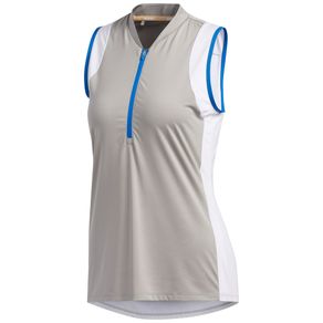 adidas Women\'s Colorblock Sleeveless Polo 2126565-Medium Solid Gray/White  Size xs, medium solid gray/white