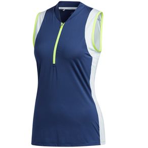 adidas Women\'s Colorblock Sleeveless Polo 2126574-Tech Indigo/Sky Tint  Size xl, tech indigo/sky tint