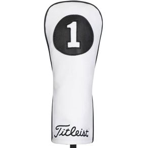 Titleist Leather  Size driver Headcover 2133710-White/Black  Size driver, white/black