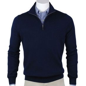 Fairway & Greene Men\'s Baruffa Merino 1/4 Zip Sweater 2133916-Navy  Size 2xl, navy