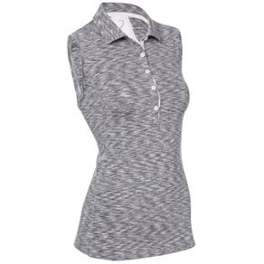 Zero Restriction Women\'s Tae Sleeveless Polo 2135446-Silver  Size lg, silver