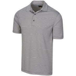 Greg Norman Men\'s Protek Oxford Stripe Polo 2137099-Black  Size sm, black