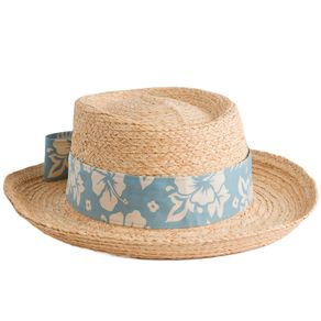 Ahead Women\'s Ava Straw Sun Hat 2143475-Storm Blue Floral  Size sm/md, storm blue floral