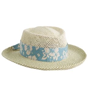 Ahead Women\'s Charlotte Straw Sun Hat 2143483-Storm Blue Floral  Size sm/md, storm blue floral