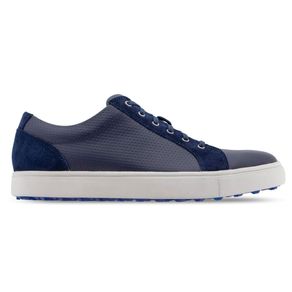 FootJoy Men\'s Club Casuals Blucher Spikeless Golf Shoes 2143647-Navy Perf/Navy Suede  Size 8 M, navy perf/navy suede