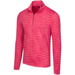 Greg Norman Men\'s Heathered Mesh Stretch 1/4 Zip Mock 2145914-British Red Heather  Size sm, british red heather