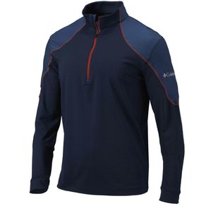 Columbia Men\'s Panel 1/4 Zip Pullover 2150511-Navy/stage orange  Size sm, navy/stage orange