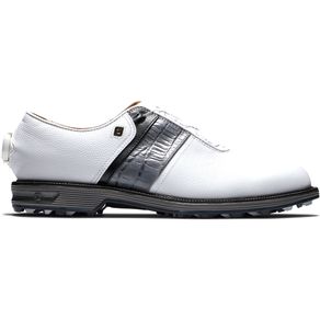 FootJoy Men\'s Premiere Saddle BOA Golf Shoes 2154143-White/Gray/Black  Size 7 M, white/gray/black