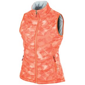 Sunice Women\'s Maci Quilted Reversible Vest 2156196-Tango Orange Shadow Print/Oyster  Size sm, tango orange shadow print/oyster