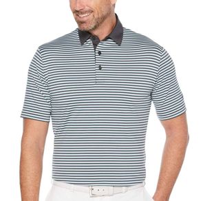 Callaway Men\'s Refined 3 Color Stripe Polo 2158772-Asphalt  Size sm, asphalt