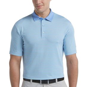 Callaway Men\'s Refined 3 Color Stripe Polo 2158784-Cornflower Blue  Size sm, cornflower blue