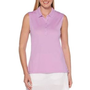 Callaway Women\'s Sleeveless Solid Knit Polo 2158820-Lilac Chiffon  Size xs, lilac chiffon