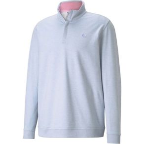 Puma Men\'s AP Cloudspun Clubhouse 1/4 Zip Midlayer 2160183-Halogen Blue Heather  Size 3xl, halogen blue heather