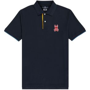 Psycho Bunny Men\'s Alston Stitched Logo Polo 2160793-Navy  Size lg, navy