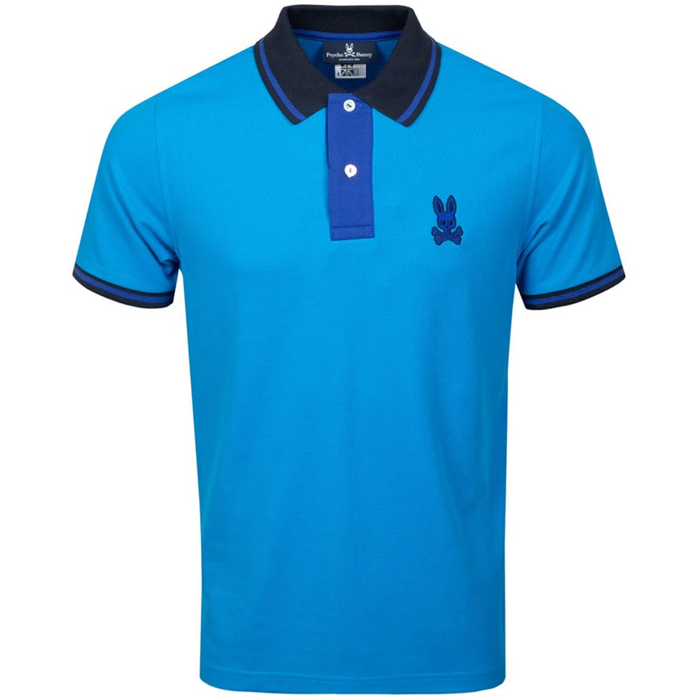 Psycho Bunny Men\'s Morland Contrast Placket Polo  Size XL, Atlantic Blue