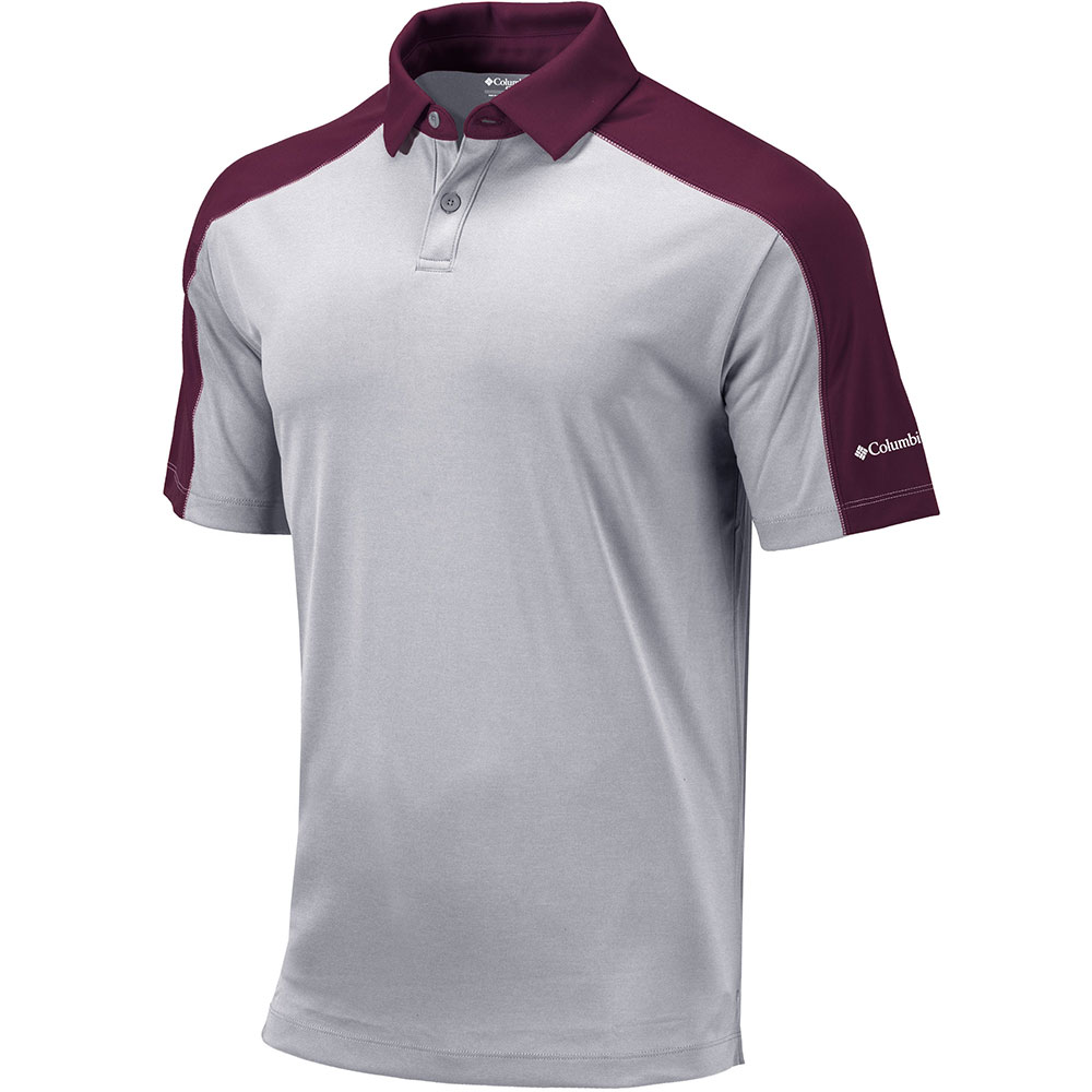 Columbia Men\'s Omni-Wick Bracket Polo  Size MD, Cool Gray/Purple Dahlia