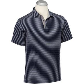 Bobby Jones Men\'s Rule 18 Tech Control Stripe Polo 2161895-Navy  Size sm, navy