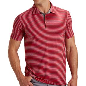 Bobby Jones Men\'s Rule 18 Tech Control Stripe Polo 2161909-Sigma Red  Size lg, sigma red