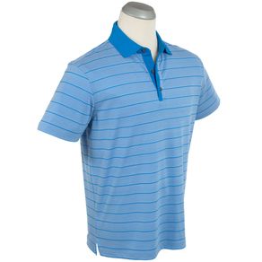 Bobby Jones Men\'s Rule 18 Tech Pique Muted Stripe Polo 2162056-Cyclone Blue  Size lg, cyclone blue