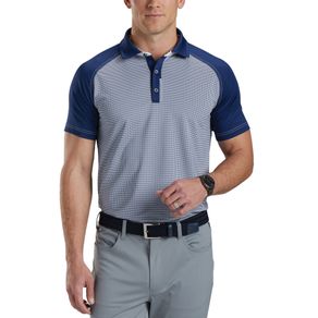 Bobby Jones Men\'s Rule 18 Tech Jersey Raglan Check Polo 2162061-Navy  Size lg, navy