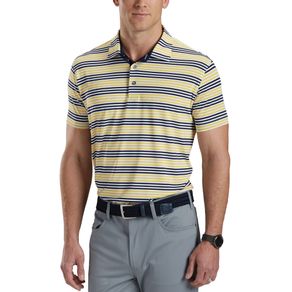 Bobby Jones Men\'s Rule 18 Tech Tidal Stripe Jersey Polo 2162092-White  Size sm, white