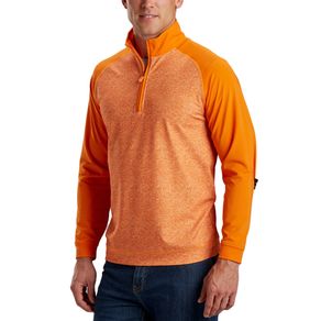 Bobby Jones Men\'s R18 Raglan Melange Tech 1/4 Zip Mid Layer 2162167-Spark Orange  Size sm, spark orange