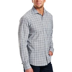 Bobby Jones Men\'s R18 Lux Cotton Ghost Plaid Long Sleeve Button Down 2162253-Indigo  Size md, indigo