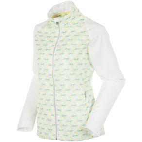 Sunice Women\'s Belmont Water Repellent Wind Jacket 2162646-Spearmint Green/Mellow Yellow Pin Wheel Print  Size md, spearmint green/mellow yellow pin w