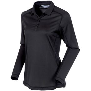 Sunice Womenâs Kendra Body Mapping Coollite Long-Sleeve Polo 2162719-Black  Size 2xl, black