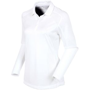 Sunice Womenâs Kendra Body Mapping Coollite Long-Sleeve Polo 2162720-Pure White  Size sm, pure white