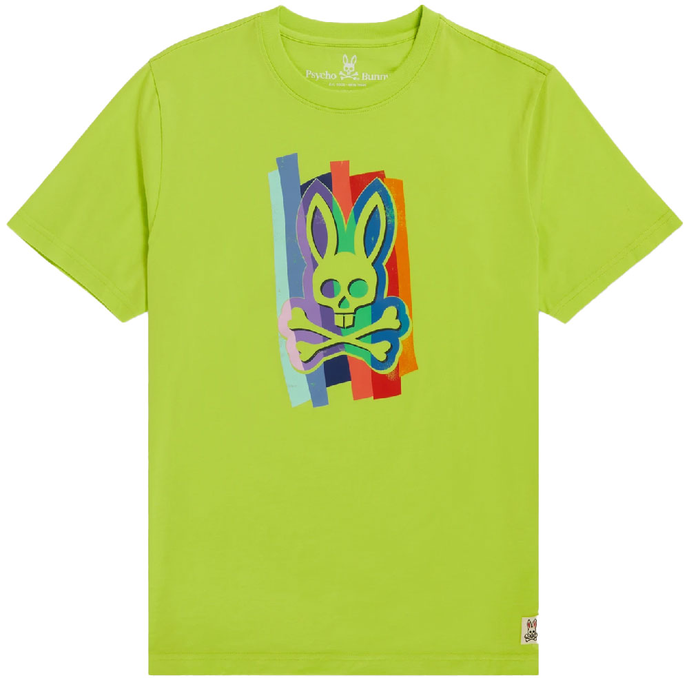 Psycho Bunny Men\'s Tatterford Graphic T-Shirt  Size SM, Sour Apple