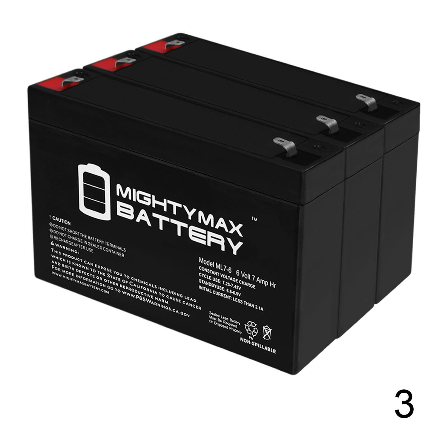 6V 7Ah SLA Battery Replacement for CyberPower RB0690X2 - 3 Pack