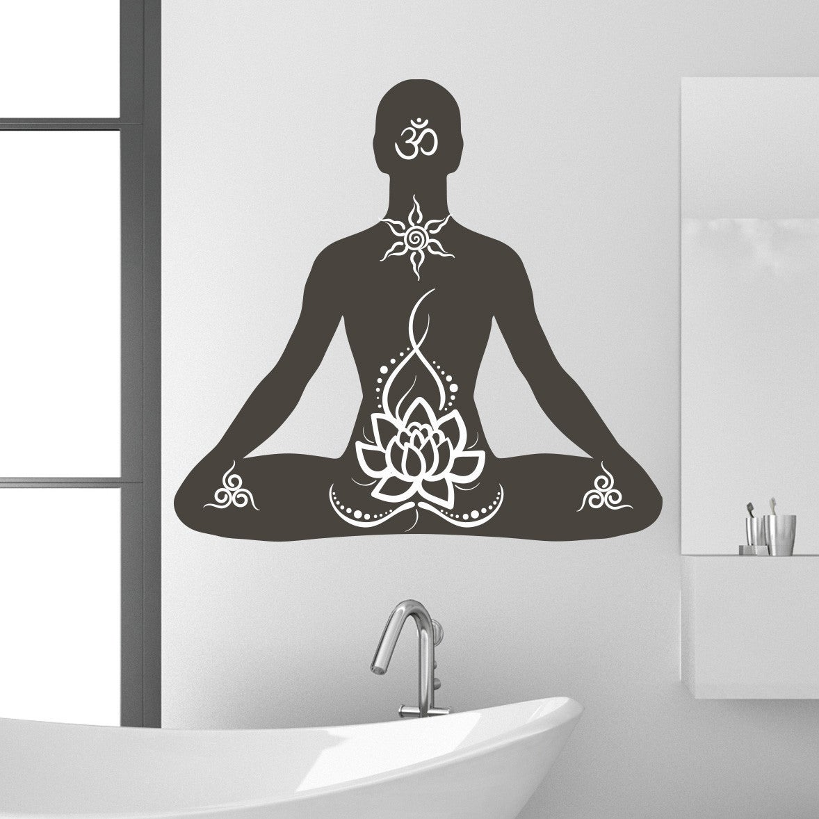 Style and Apply Lotus Pose Vinyl Wall Decal