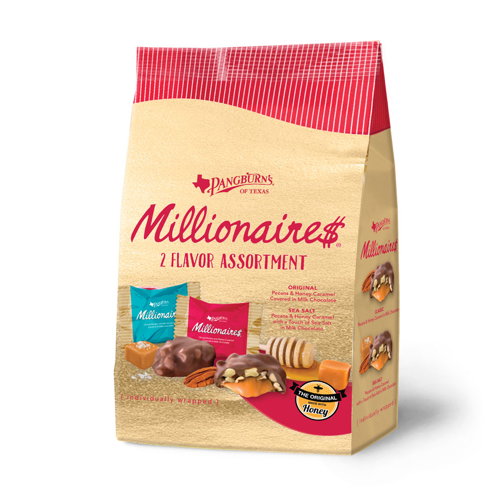 milk chocolate pangburn's millionaires mix bag, 16.75 oz. | chocolates | individually wrapped | by pangburns