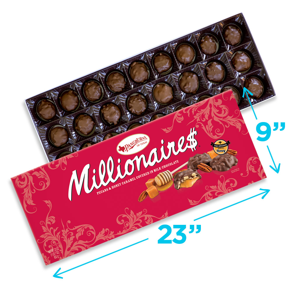 pangburn's millionaires big gift, 23 oz. box | mixed assorted chocolates | by pangburns