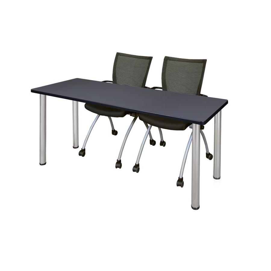 Regency Training Gray 4-Person Training Table (72-in W x 29-in H) | MT7224GYBPCM09BK