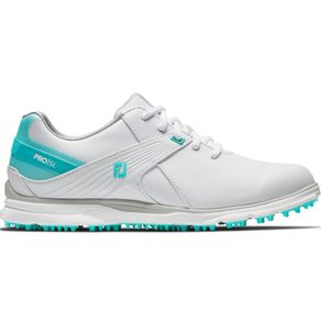 FootJoy Women\'s Pro/SL Spikeless Golf Shoes 3001 Size 5 Size 51-White/Aqua  Size 5 M, white/aqua