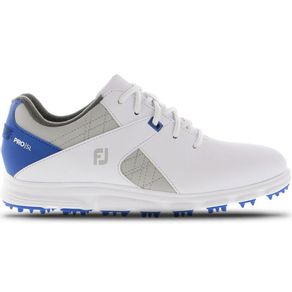 FootJoy Juniors\' Pro/SL Spikeless Golf Shoes 300 Size 1584-White/Gray/Royal Blue  Size 1 M, white/gray/royal blue