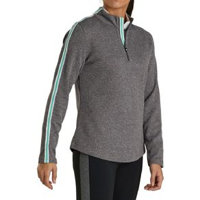 FootJoy Women\'s Double Layer Pique Pullover 3005812-Charcoal Heather  Size lg, charcoal heather