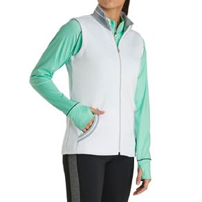 FootJoy Women\'s Texture Knit Full Zip Vest 3005861-White/Heather Gray  Size md, white/heather gray