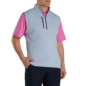 FootJoy Men\'s Heather Blocked Half Zip Vest 3006051-Blue Fog  Size sm, blue fog