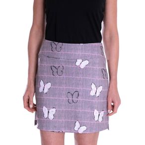 Golftini Women\'s Social Butterfly Pull-On Skort 3006607-Gray/Light Pink  Size xl, gray/light pink