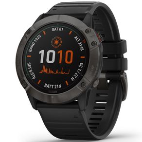 Garmin Fenix 6X Pro Solar GPS Watch 3006642-Titanium Carbon Gray/Black, titanium carbon gray/black