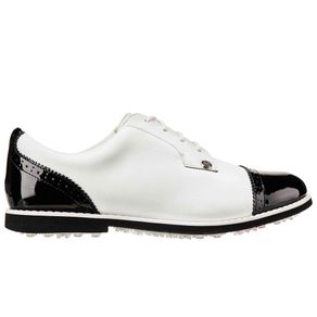 G/FORE Women\'s Cap Toe Gallivanter Spikeless Golf Shoes 3008325-Snow/Onyx  Size 6.5 M, snow/onyx