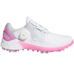 adidas Women\'s ZG21 BOA Golf Shoes 3017153-White/Silver/Screaming Pink  Size 8 M, white/silver/screaming pink