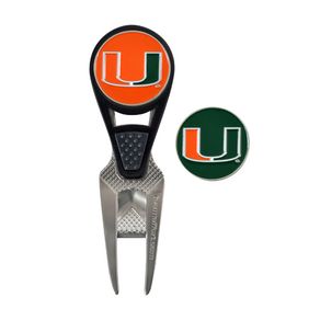 NCAA Repair Tool and Ball Marker 323025-University of Miami Hurricanes