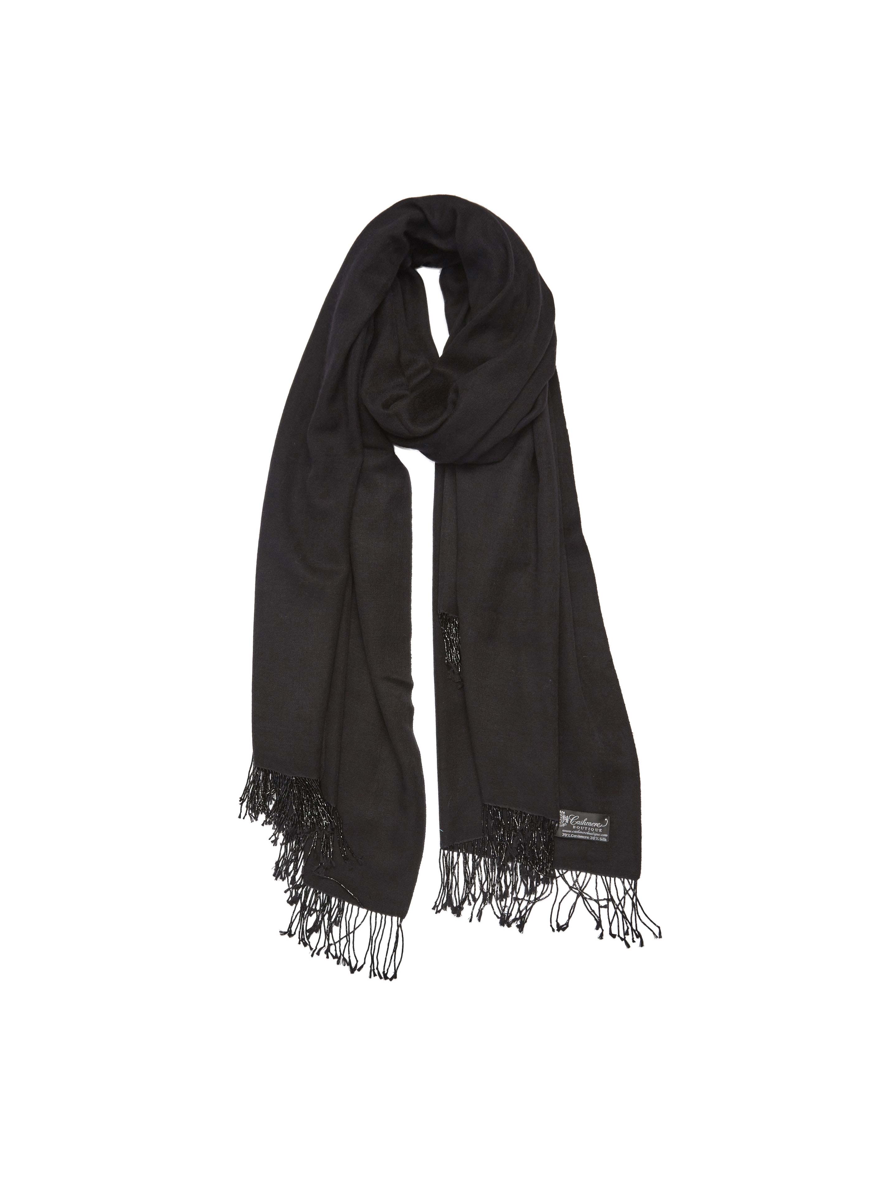 Waffle Weave Pashmina Shawl (Black)