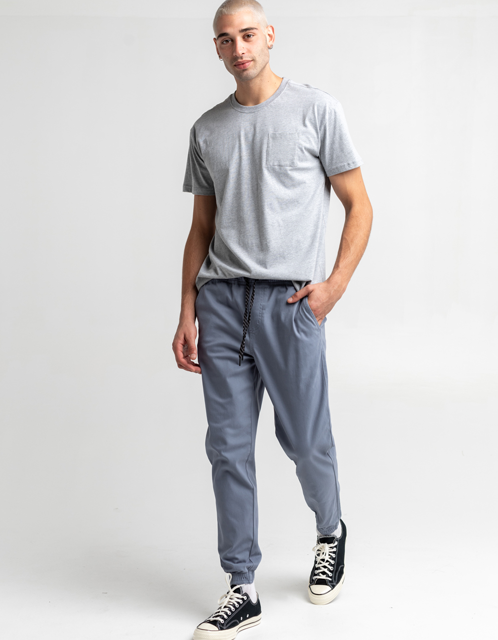 RSQ Twill Dusty Blue Jogger Pants